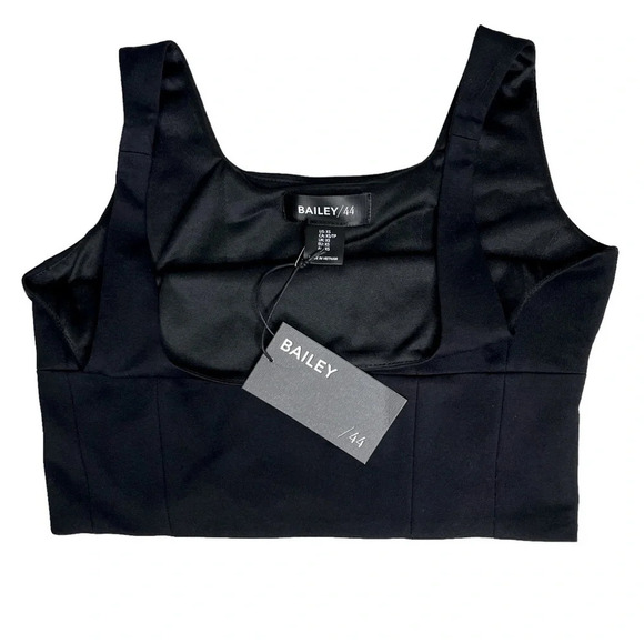 Bailey 44 NWT Black Square Neck Crop Top Tank Size X-Small - Picture 12 of 15